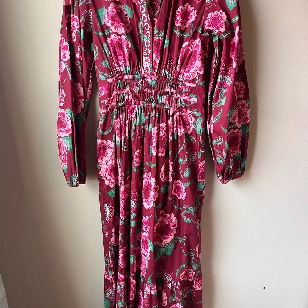 Sheradon French Eloise dress long sleeve in mulberry flora size XS NWT